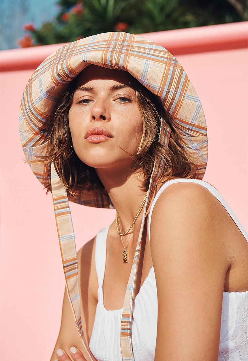 Rubi - Zahra wide brim sun hat - neutral