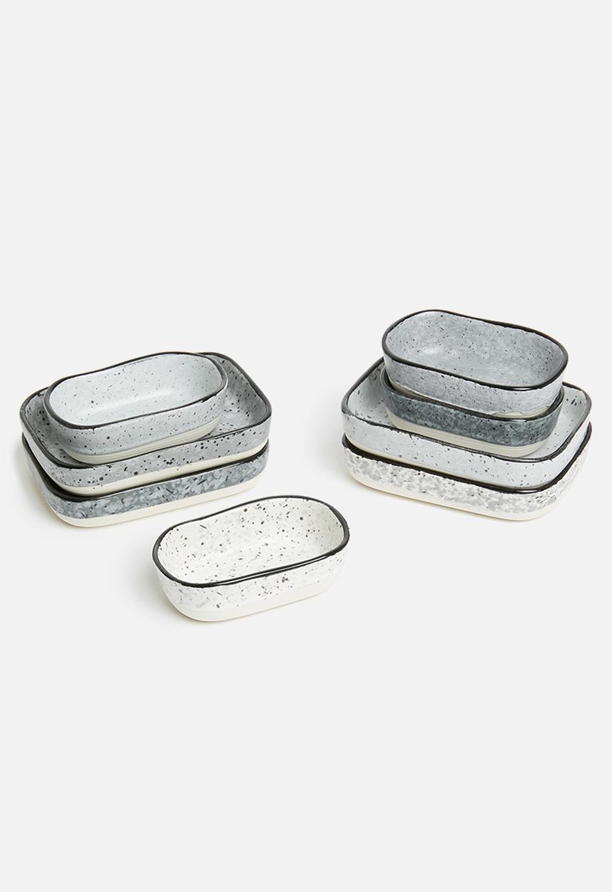 Excellent Houseware - Granite tapas dish set of 4 - multi