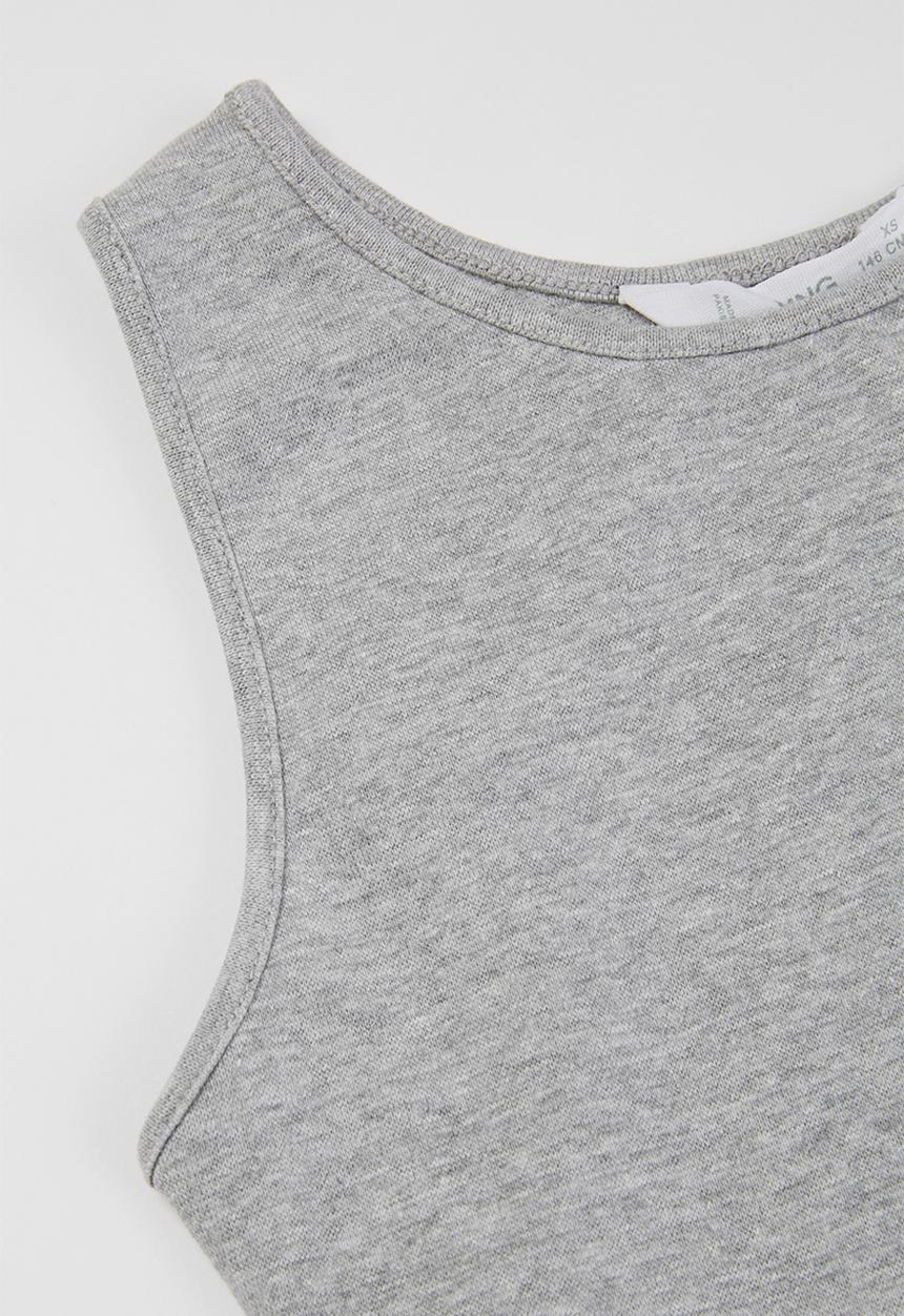 MANGO - Betty sleeveless crop top - grey