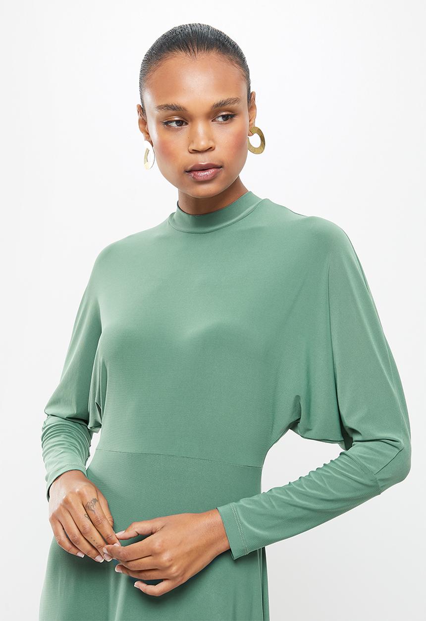 MILLA - Dolman sleeve knit maxi dress - green