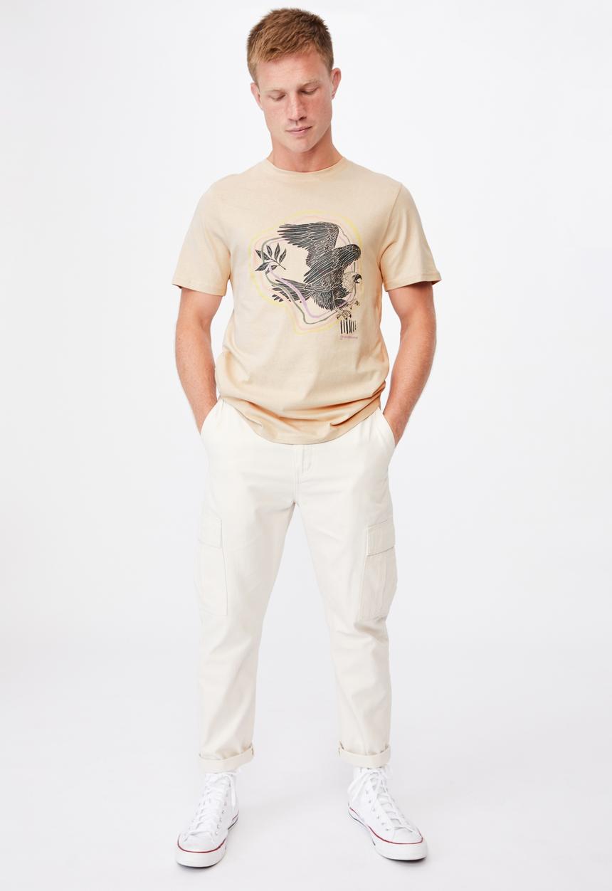 Cotton On - Tbar art t-shirt - ivory