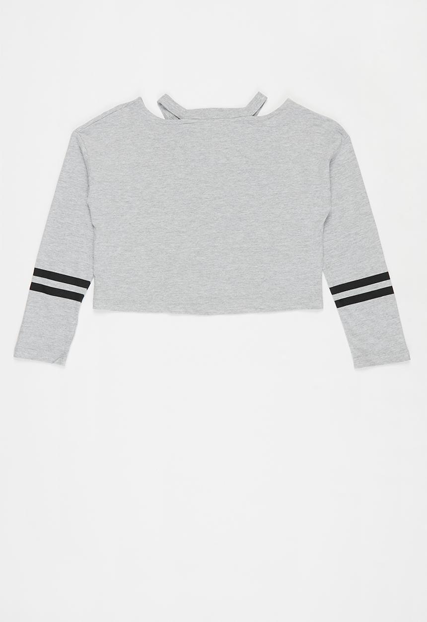 MANGO - Clap long sleeve tee - grey