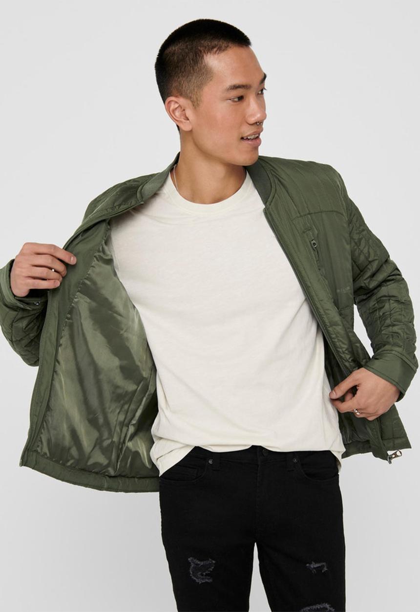 Only & Sons - Vincent life quilted jacket otw - green 