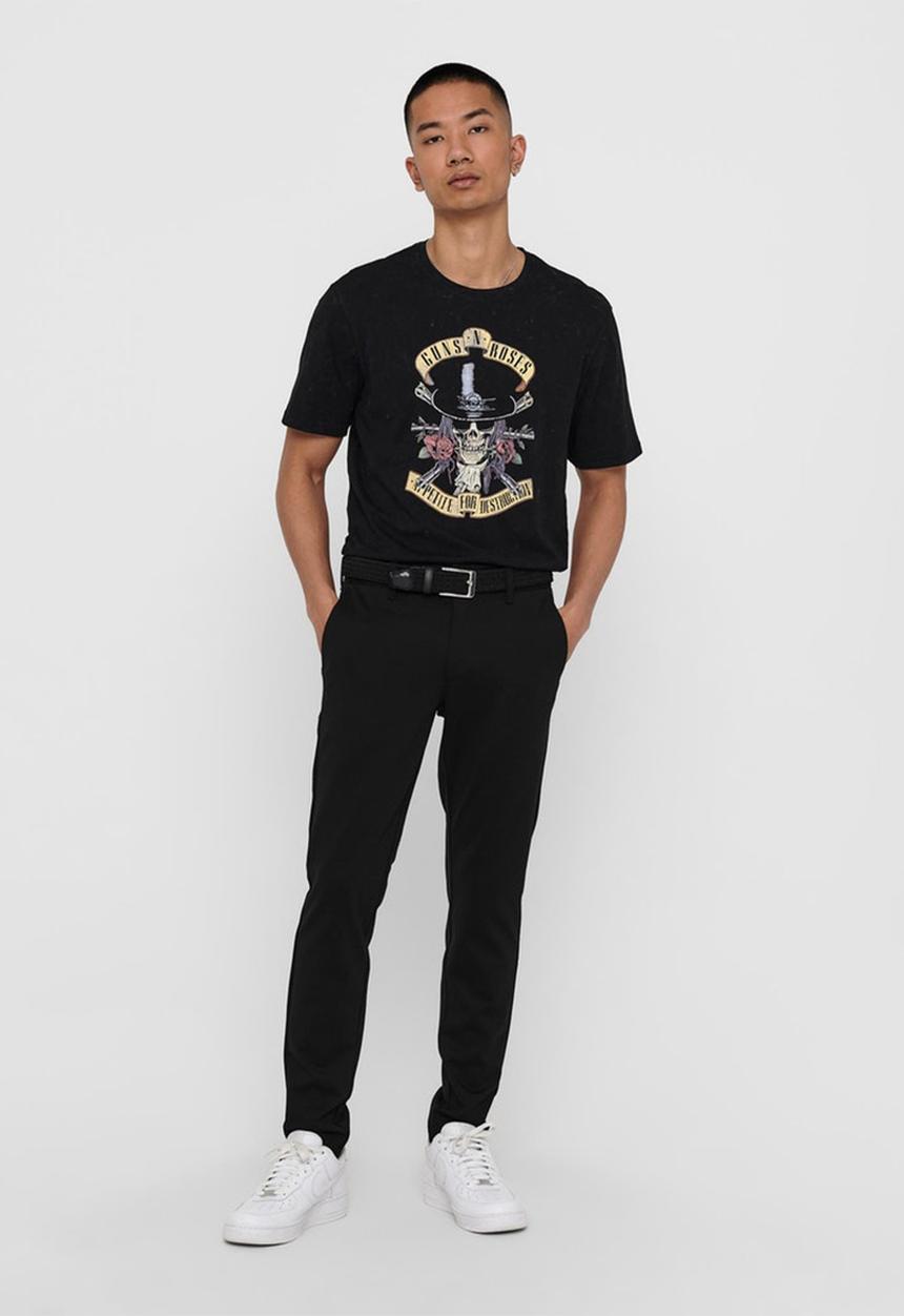 Only & Sons - Guns and roses life reg short sleeve nf - black