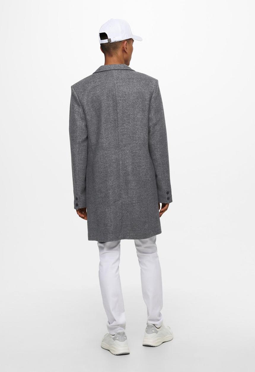 Only & Sons - Julian star coat otw - light grey
