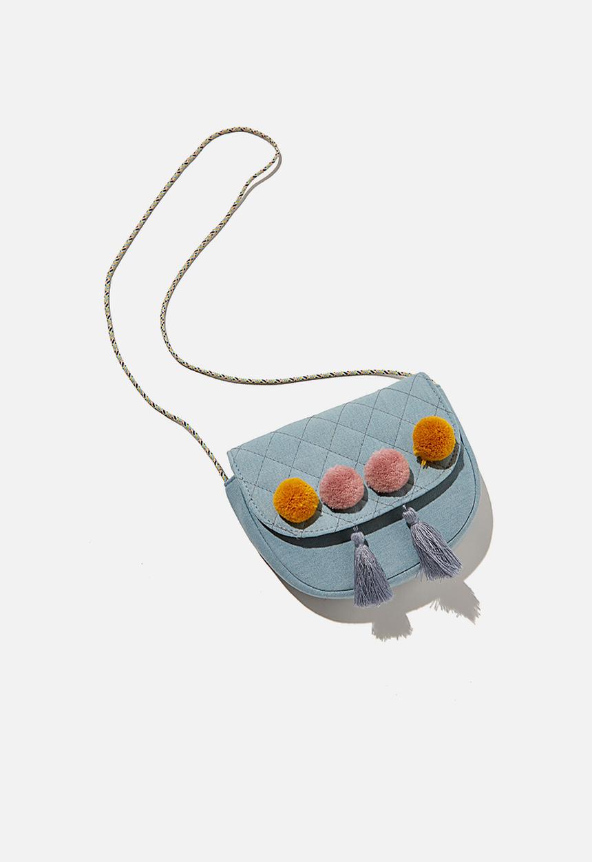 Cotton On - Maddie fashion bag - chambray pom pom