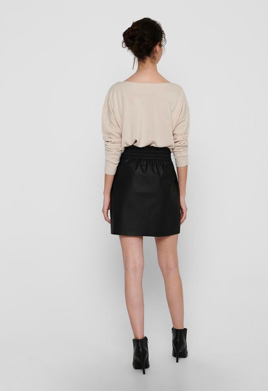 ONLY - Pinzon faux leather skirt - black