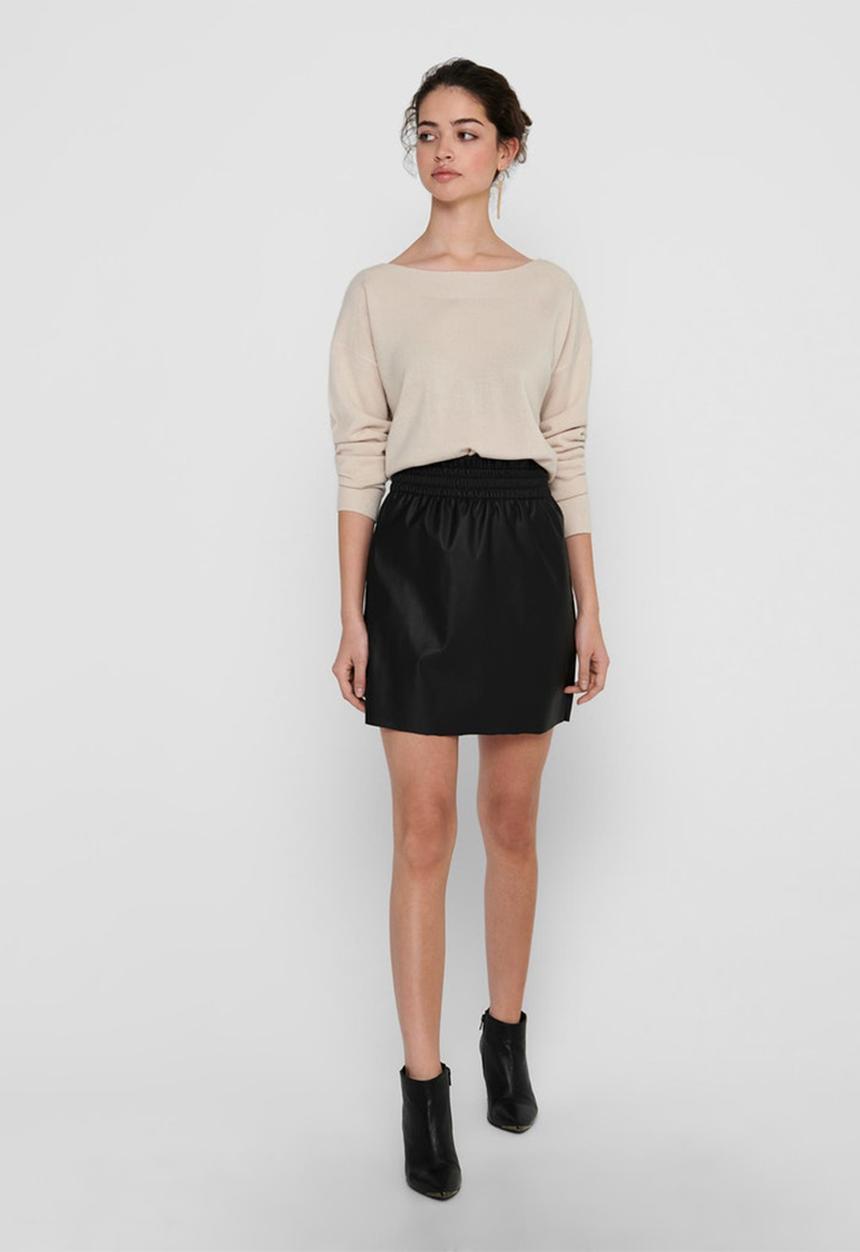 ONLY - Pinzon faux leather skirt - black