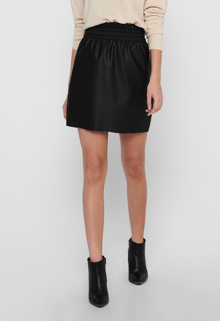 ONLY - Pinzon faux leather skirt - black