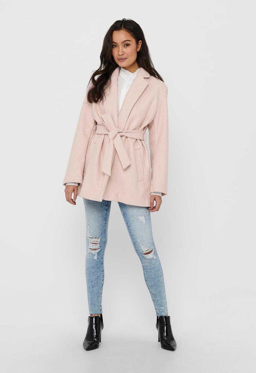 ONLY - Trillion belt coatigan - pink