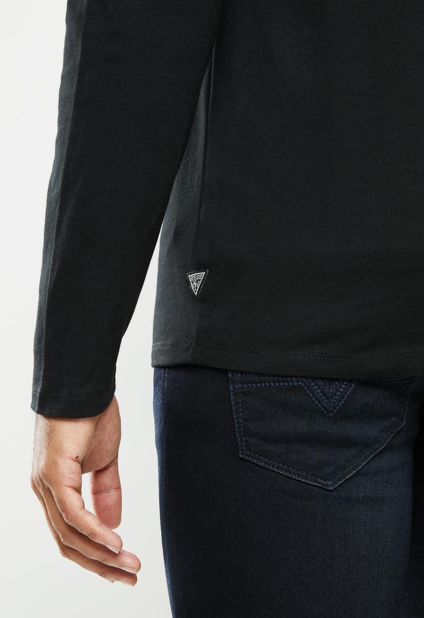 GUESS - Long sleeve guess hologram tee - black
