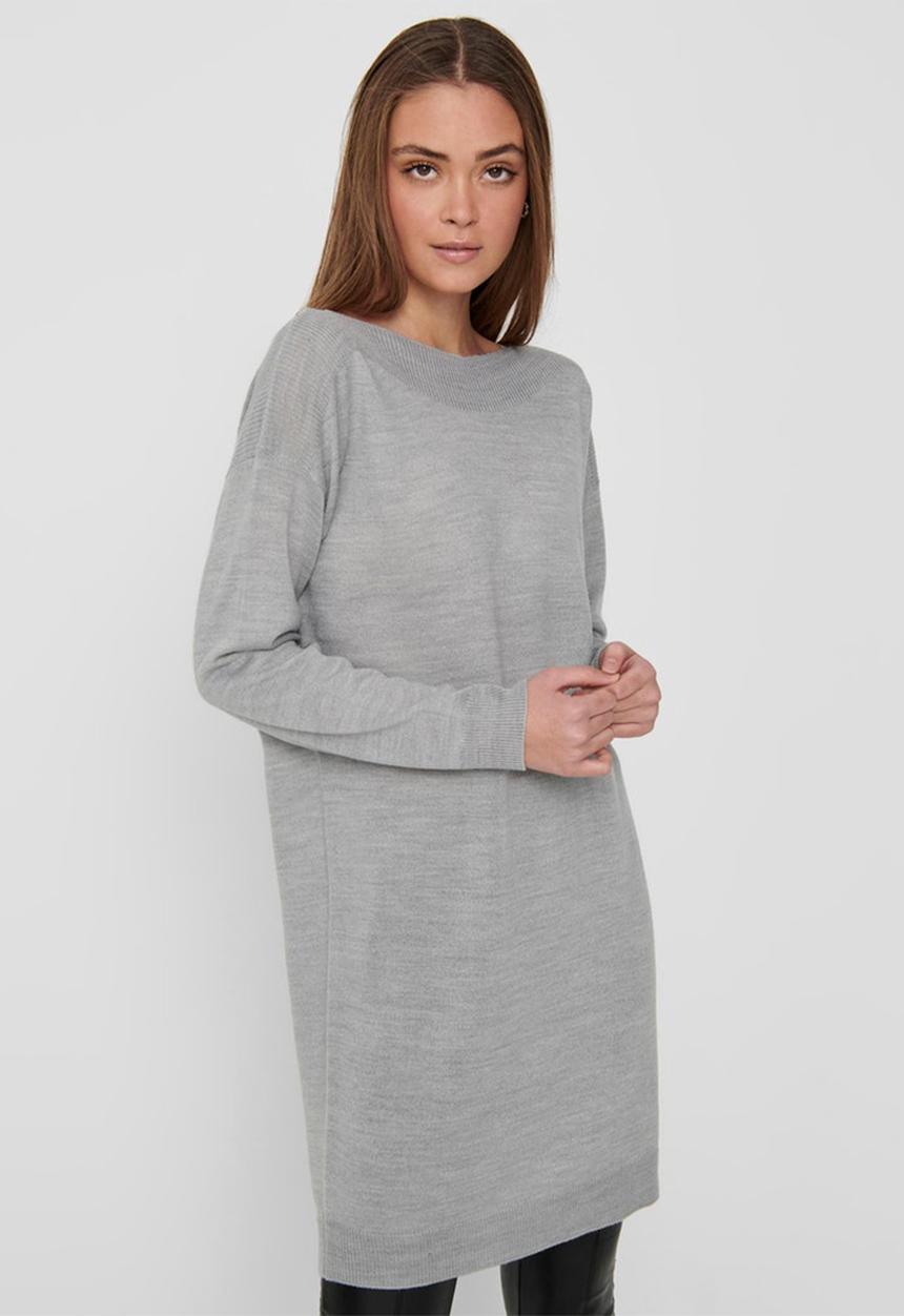 ONLY - Amalia long sleeve dress knit - light grey