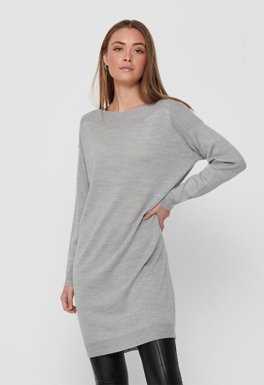 ONLY - Amalia long sleeve dress knit - light grey