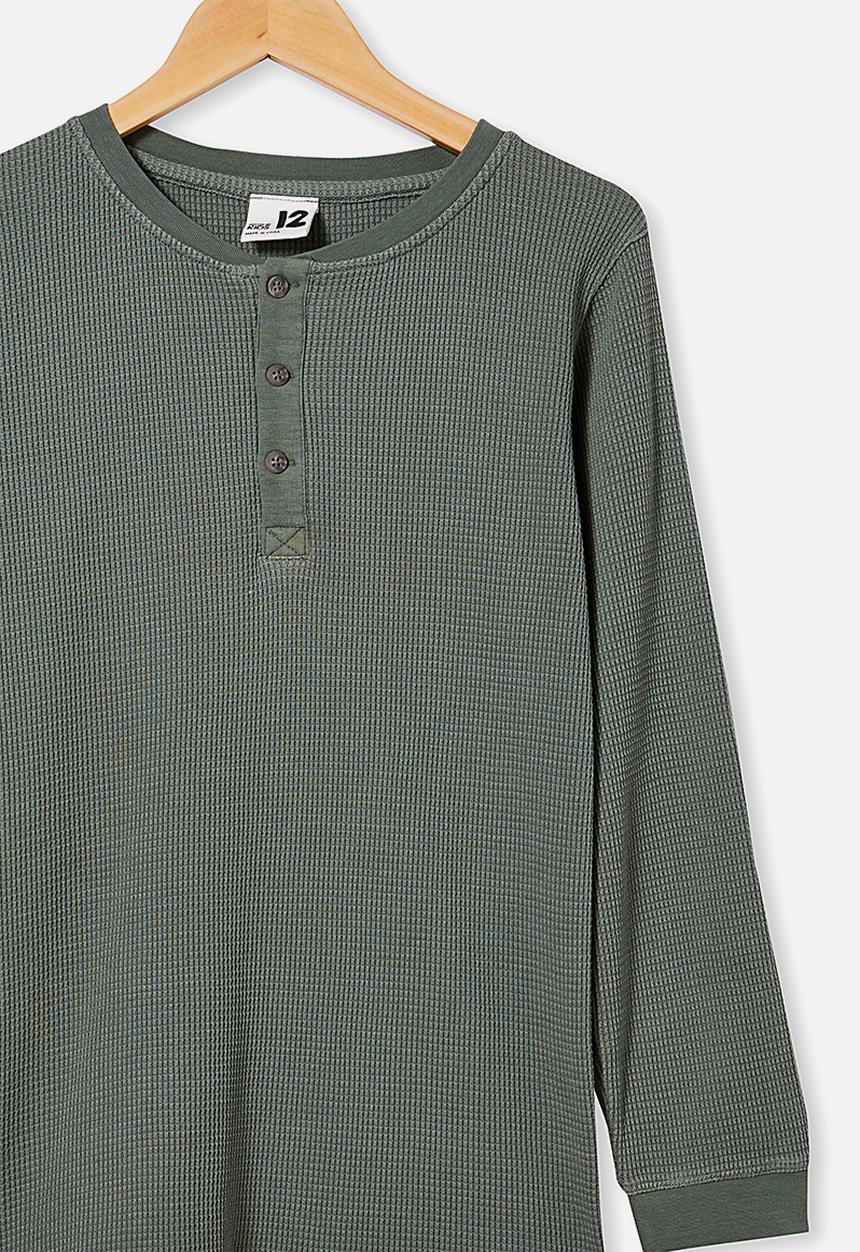 Free by Cotton On - Free long sleeve waffle tee - olive 