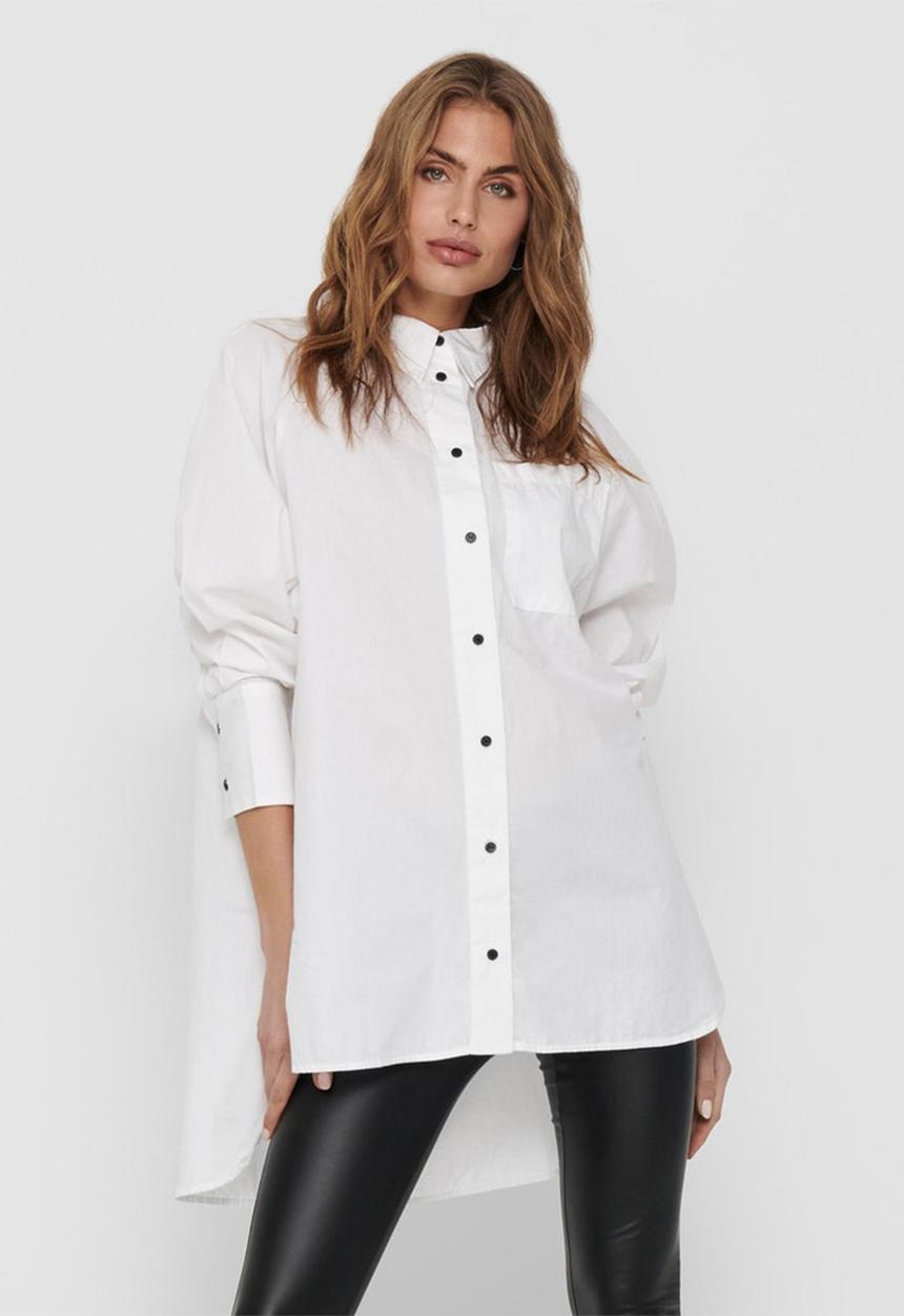 ONLY - Selma new long sleeve shirt - white