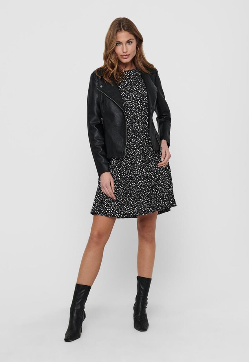 ONLY - Melisa faux leather biker - black