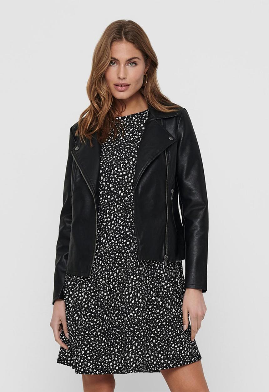 ONLY - Melisa faux leather biker - black