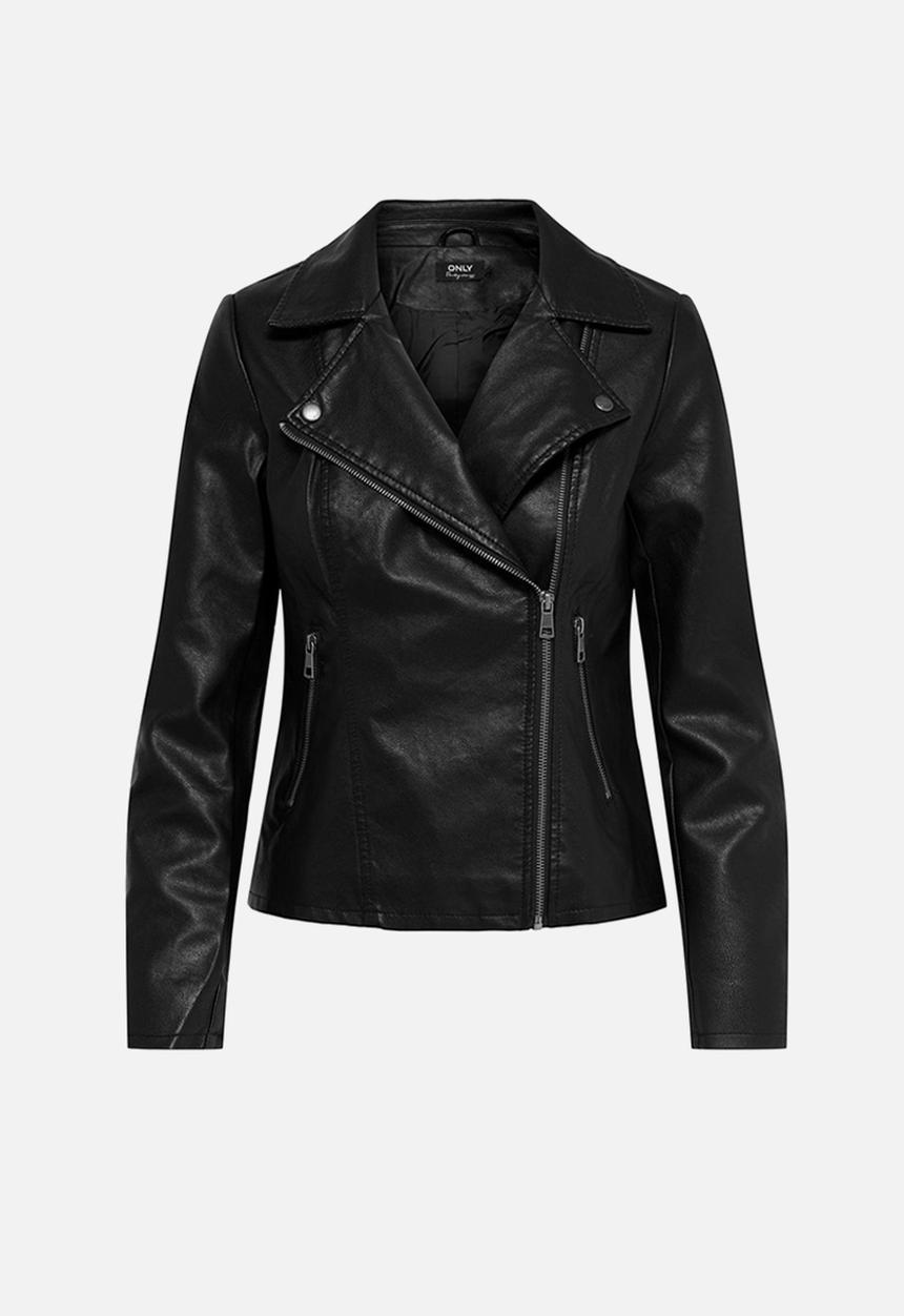 ONLY - Melisa faux leather biker - black