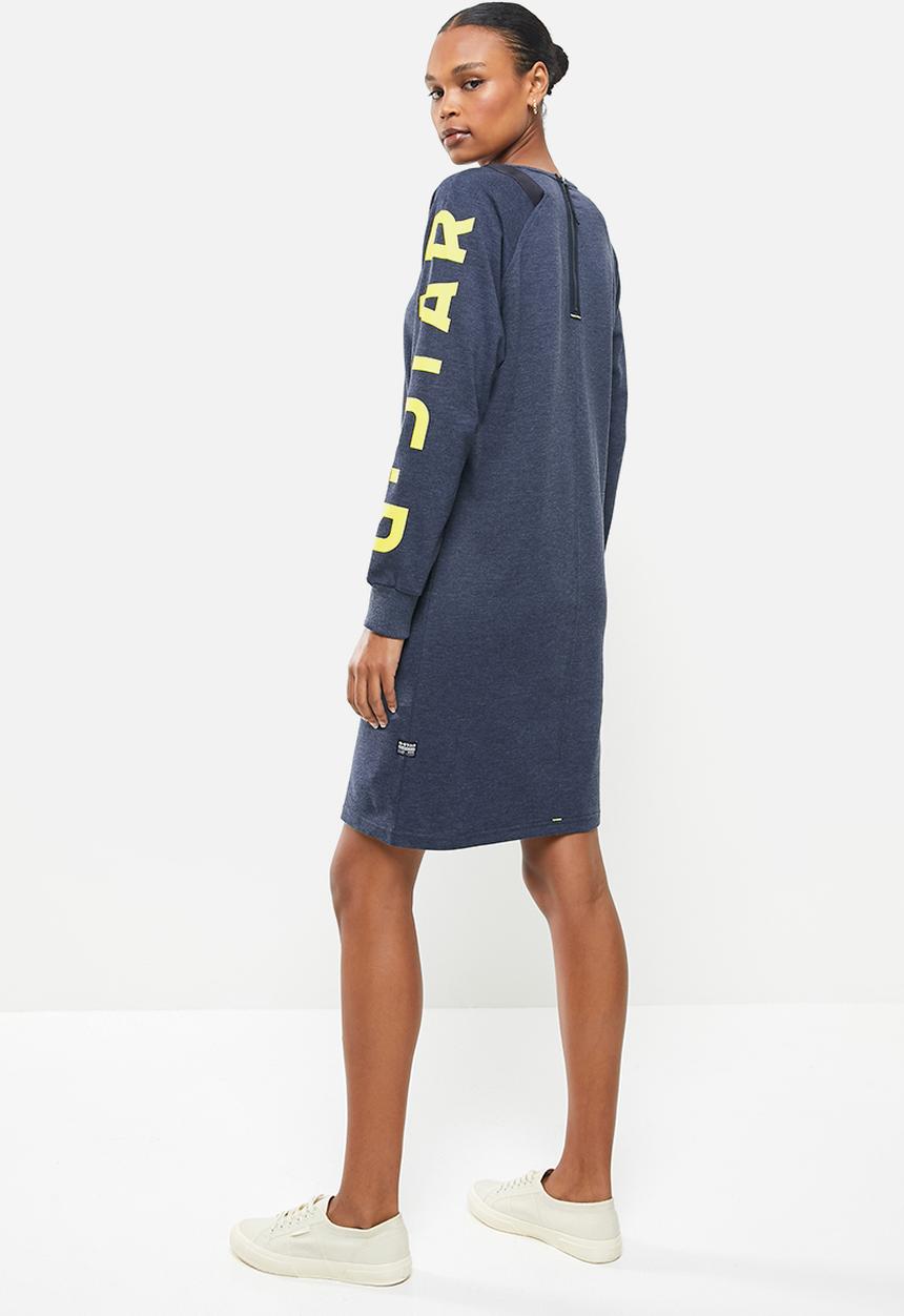 G-STAR - Sleeve print tweater dress - navy 