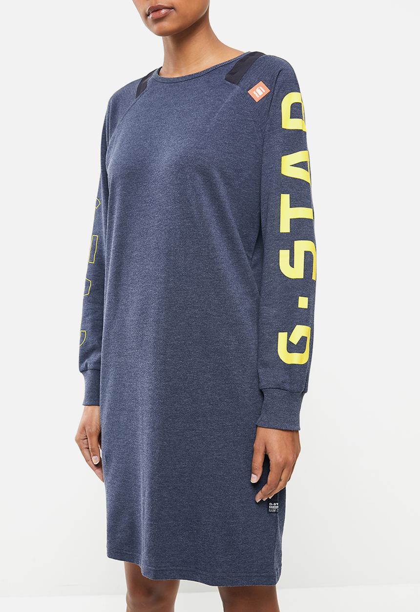 G-STAR - Sleeve print tweater dress - navy 