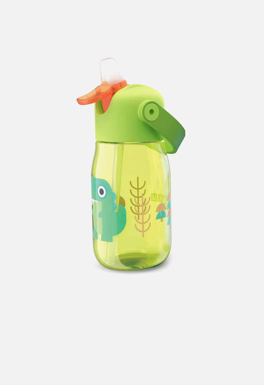 Zoku - Dino kids flip straw bottle - green