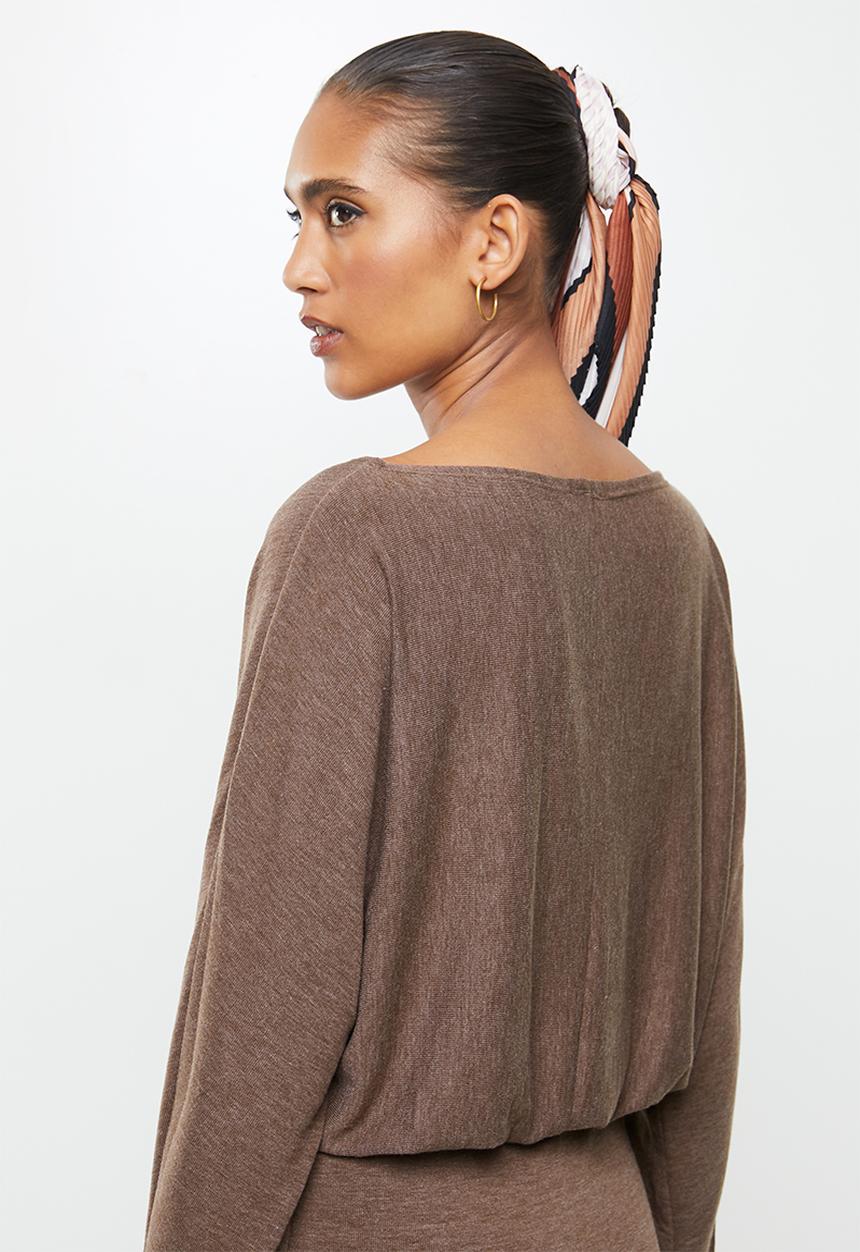 VELVET - Dolman sleeve column midi dress - taupe 