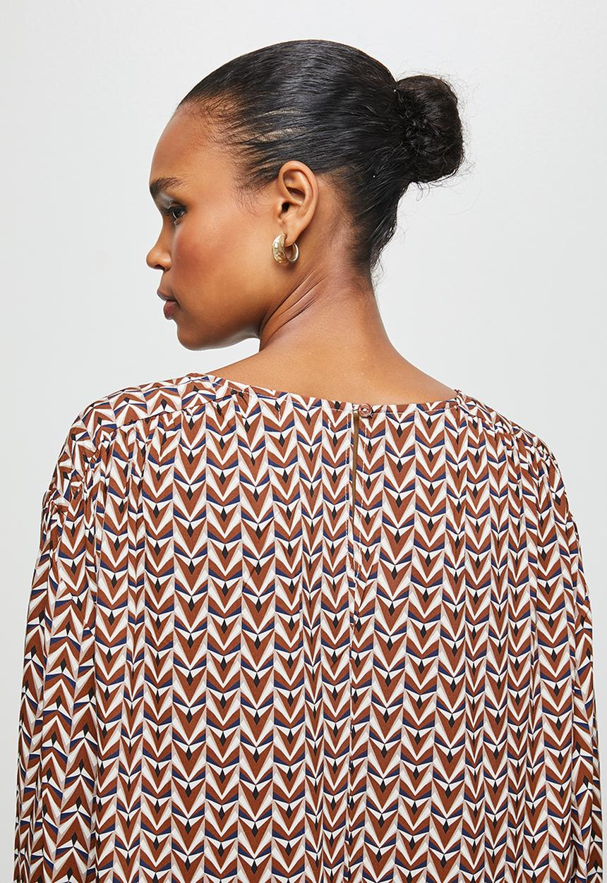 edit - Mutton sleeve blouse - multi 