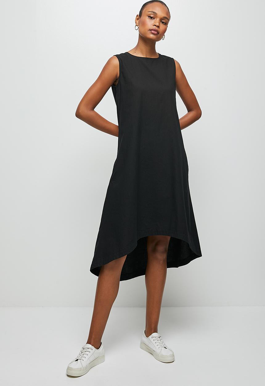 edit - Sleeveless loose fit dress - black
