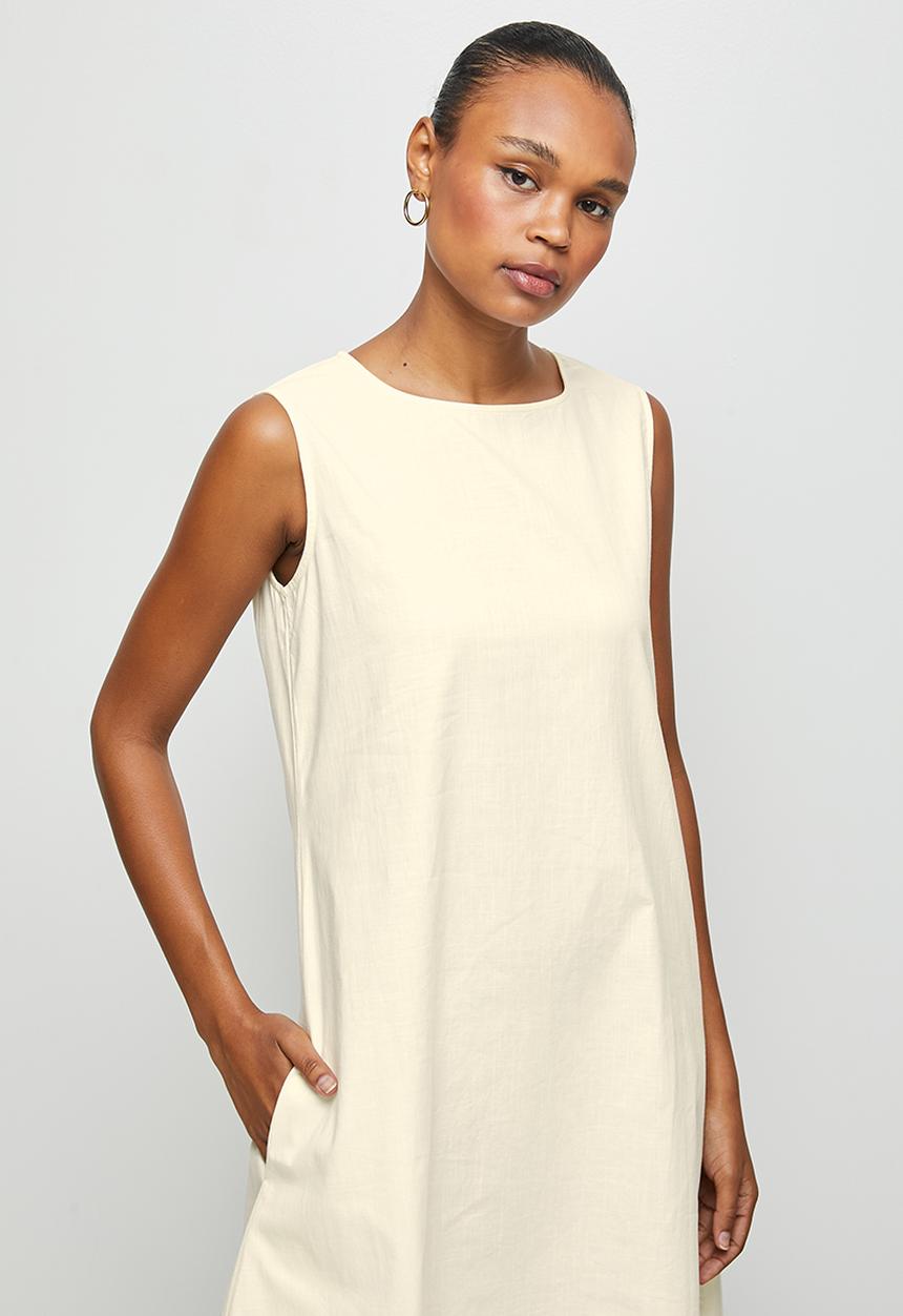 edit - Sleeveless loose fit dress - milk