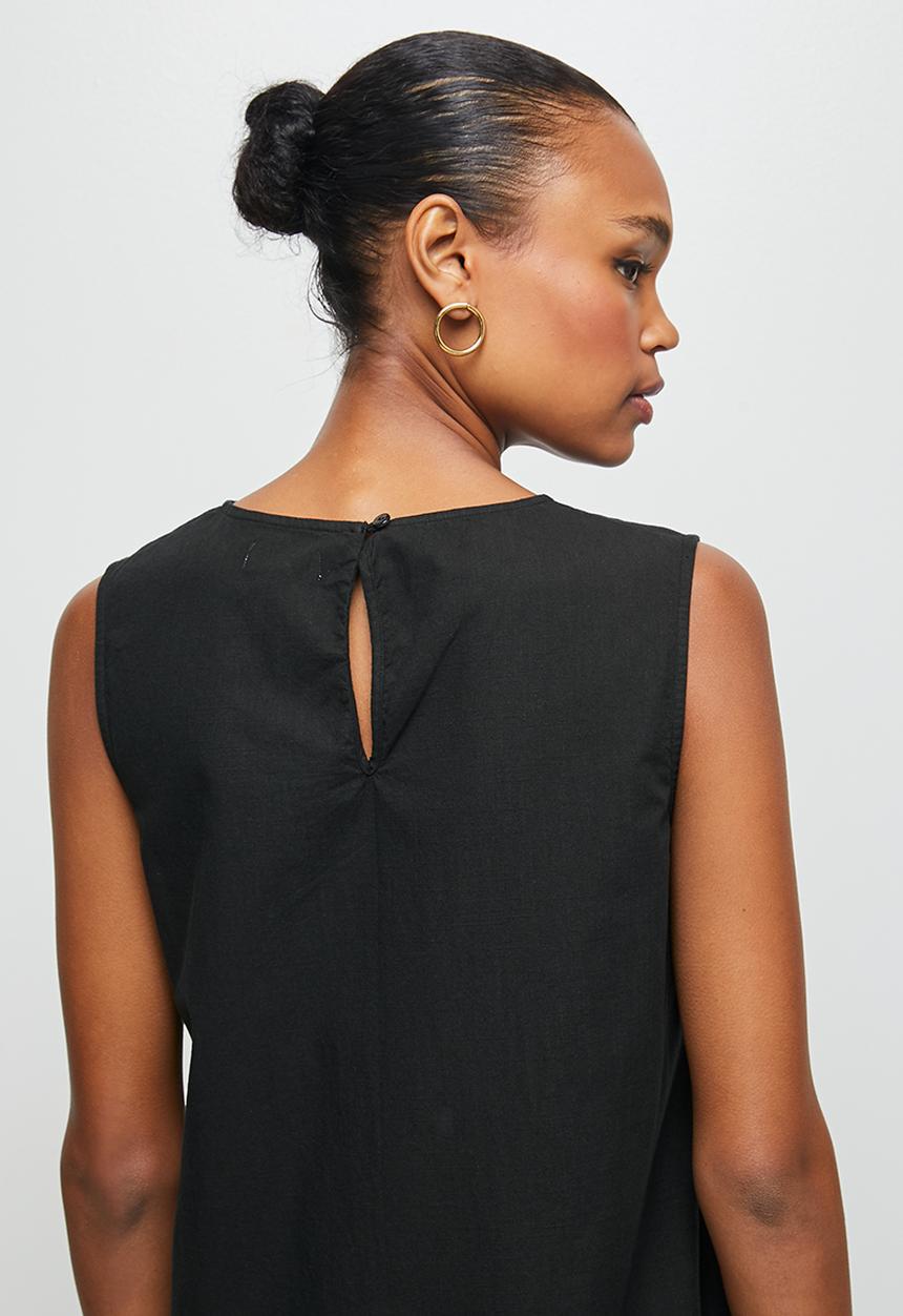 edit - Sleeveless loose fit dress - black