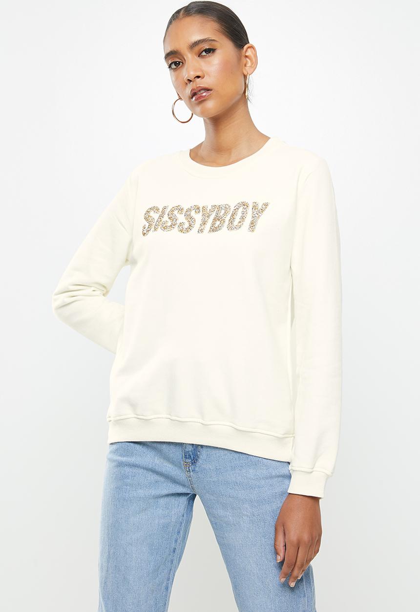 SISSY BOY - Marla: logo sweater - off white