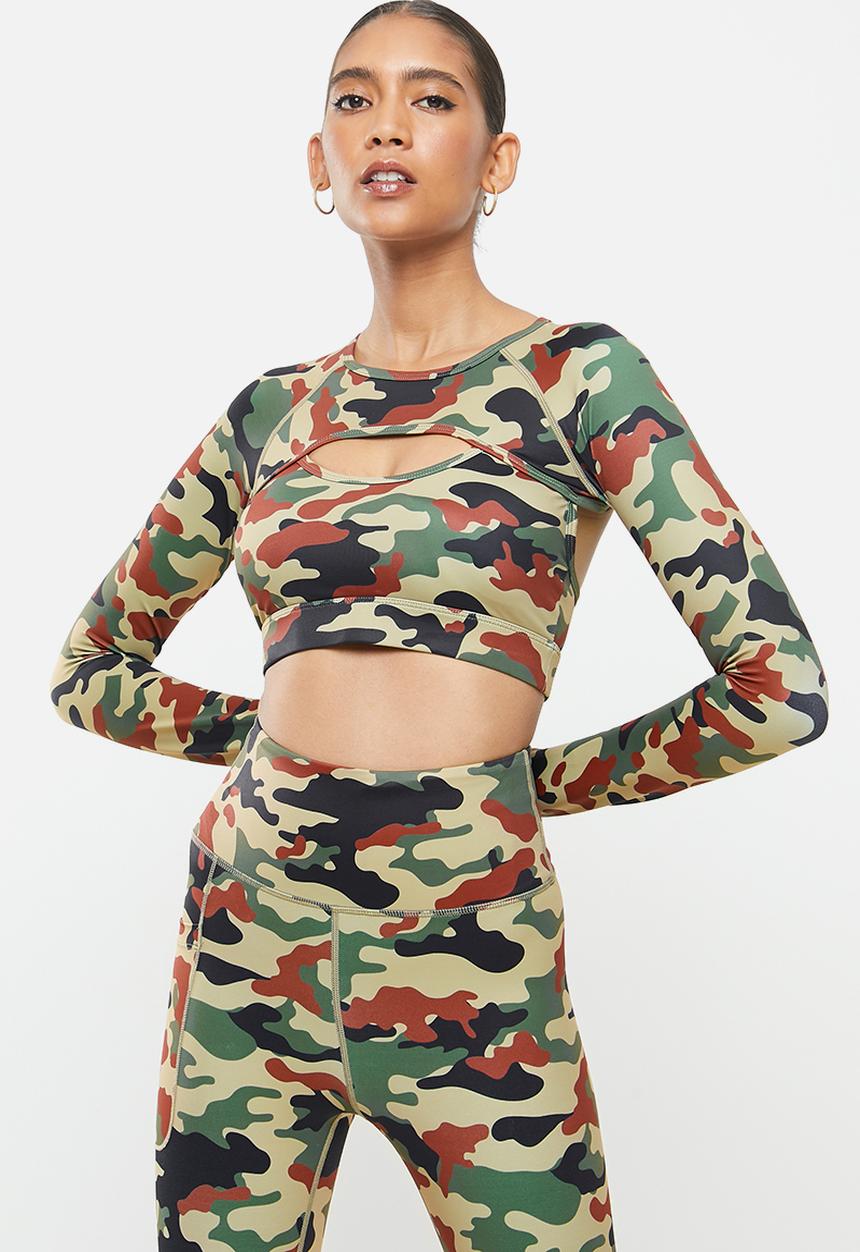SISSY BOY - Sissyboy sport: camo printed long sleeve crop - multi 