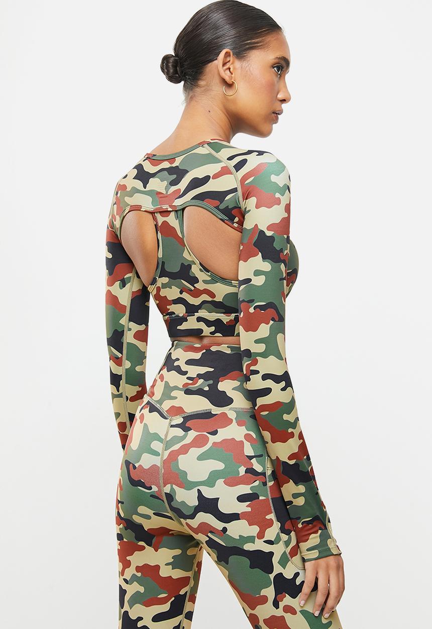 SISSY BOY - Sissyboy sport: camo printed long sleeve crop - multi 
