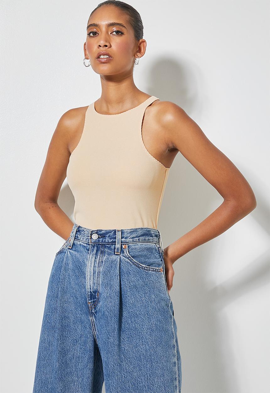 Superbalist - Crepe cutaway top - beige