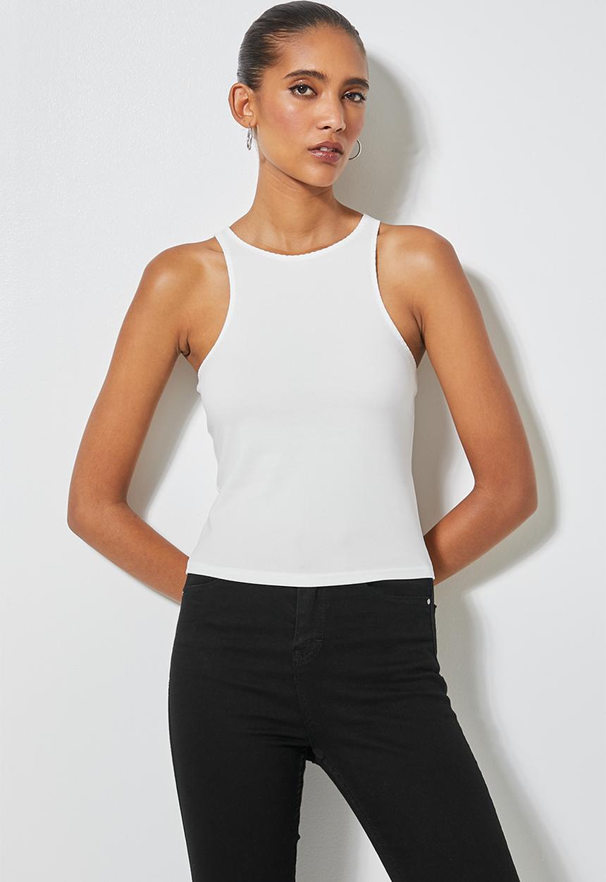 Superbalist - Crepe cutaway top - white