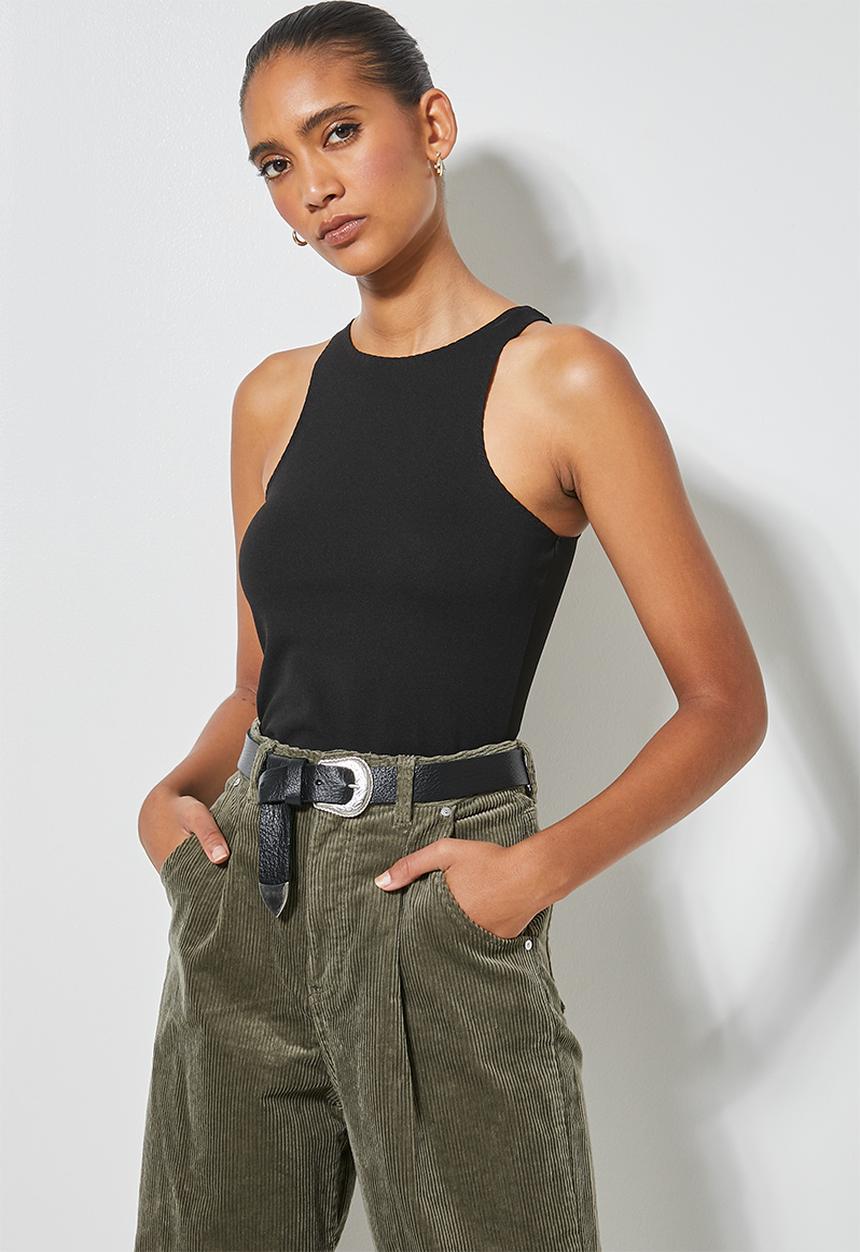 Superbalist - Crepe cutaway top - black