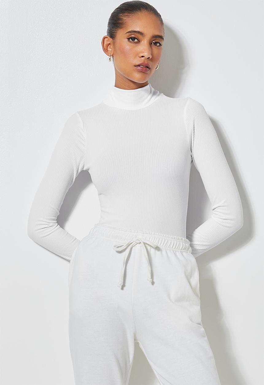 Superbalist - Single white funnel neck bodysuit - white