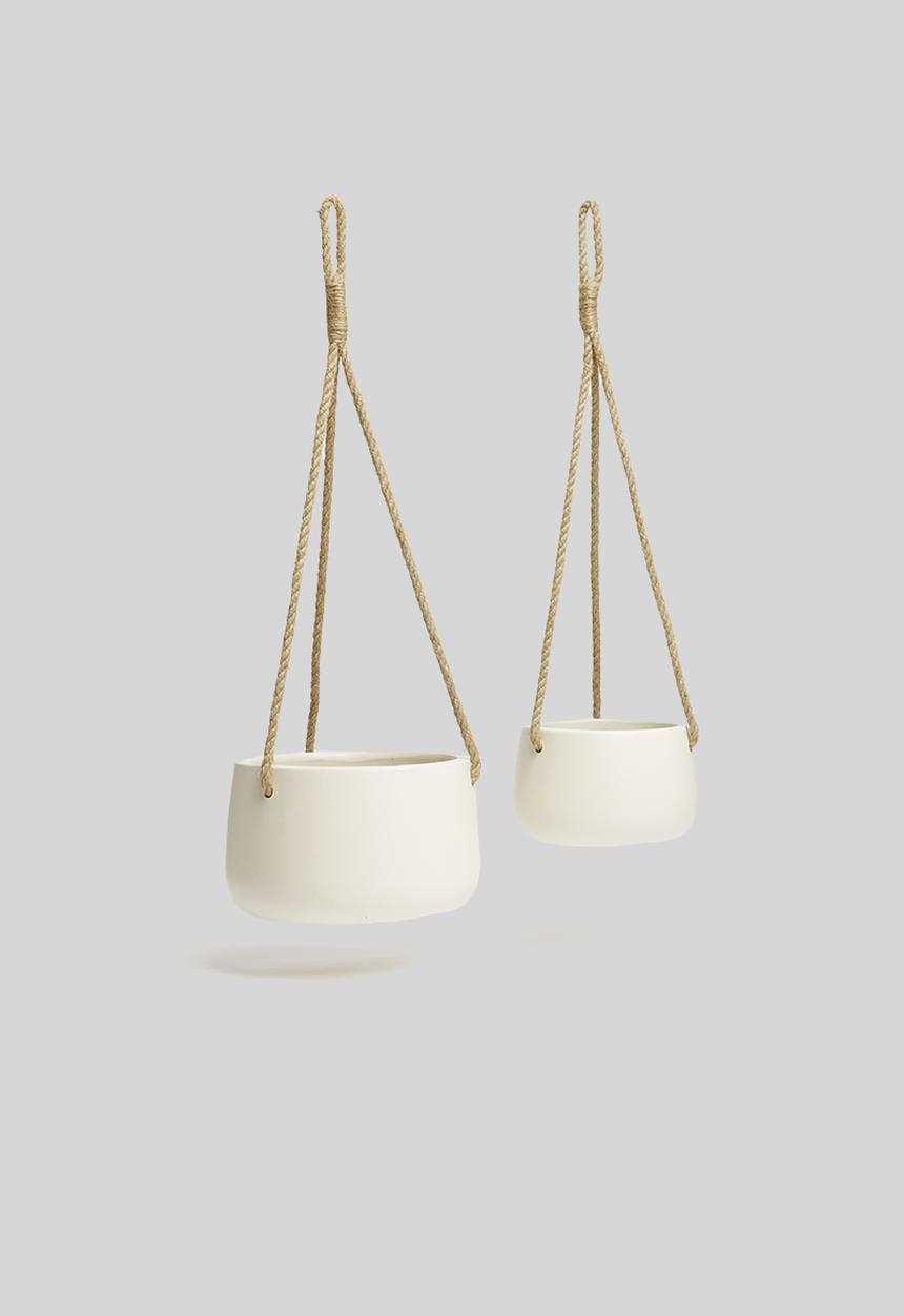 H&S - Ceramic flower pot set - cream