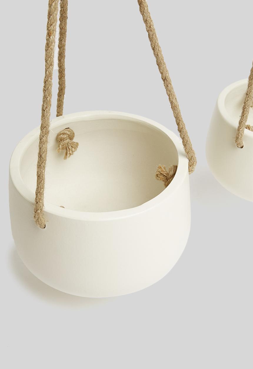 H&S - Ceramic flower pot set - cream