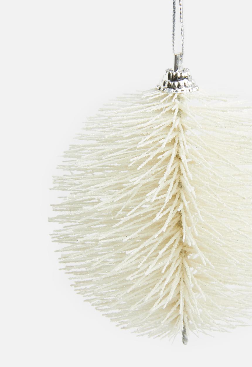 H&S - Glittebrush Christmas balls set of 6 - white
