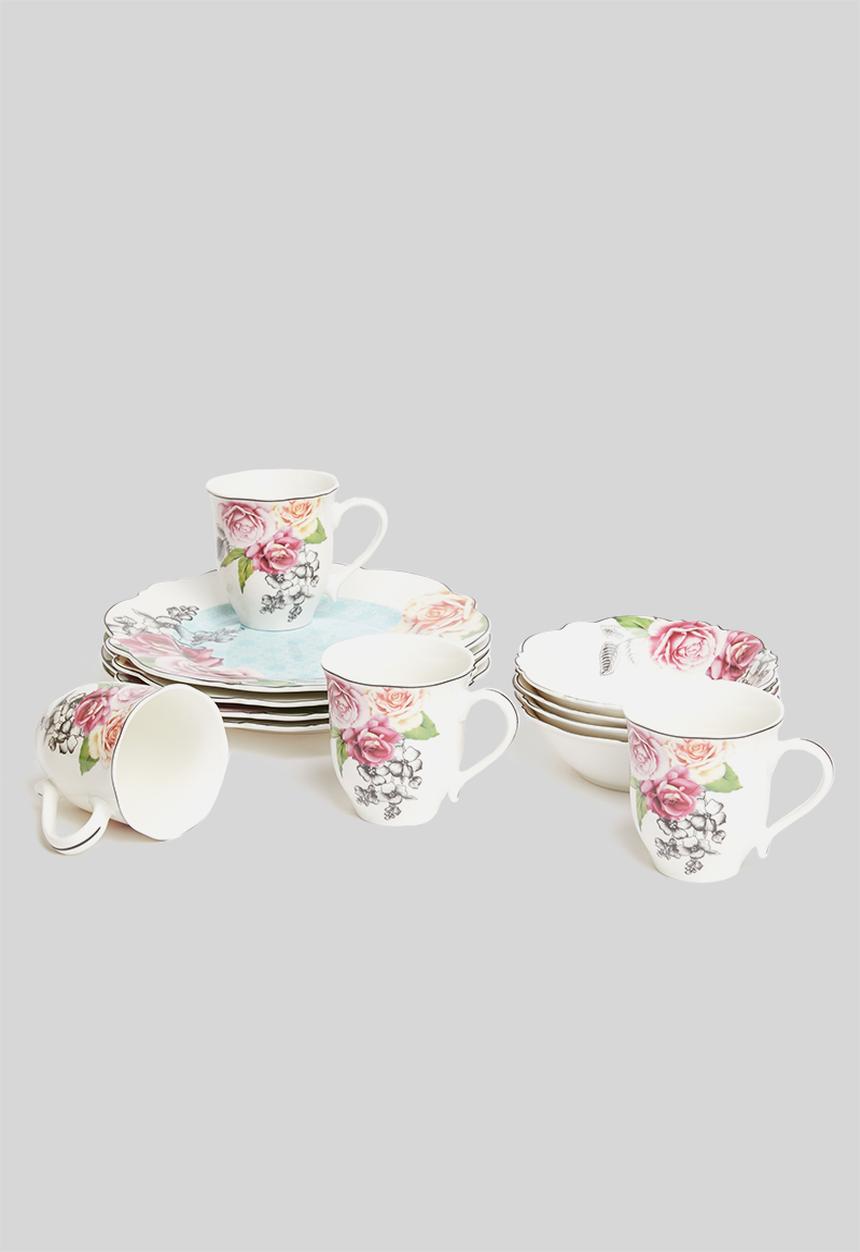 Jenna Clifford - Wavy rose mug set of 4 - white