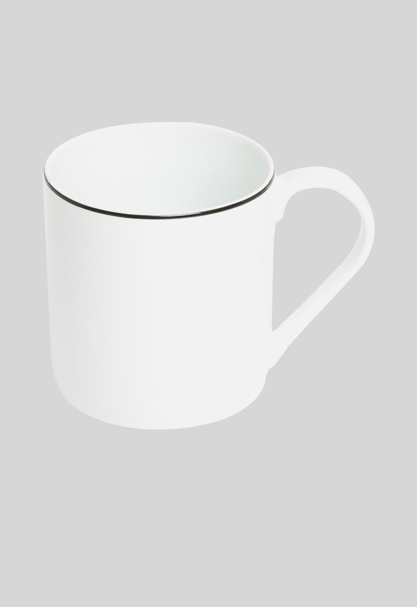 Jenna Clifford - Porcelain mug black band set of 4 - white
