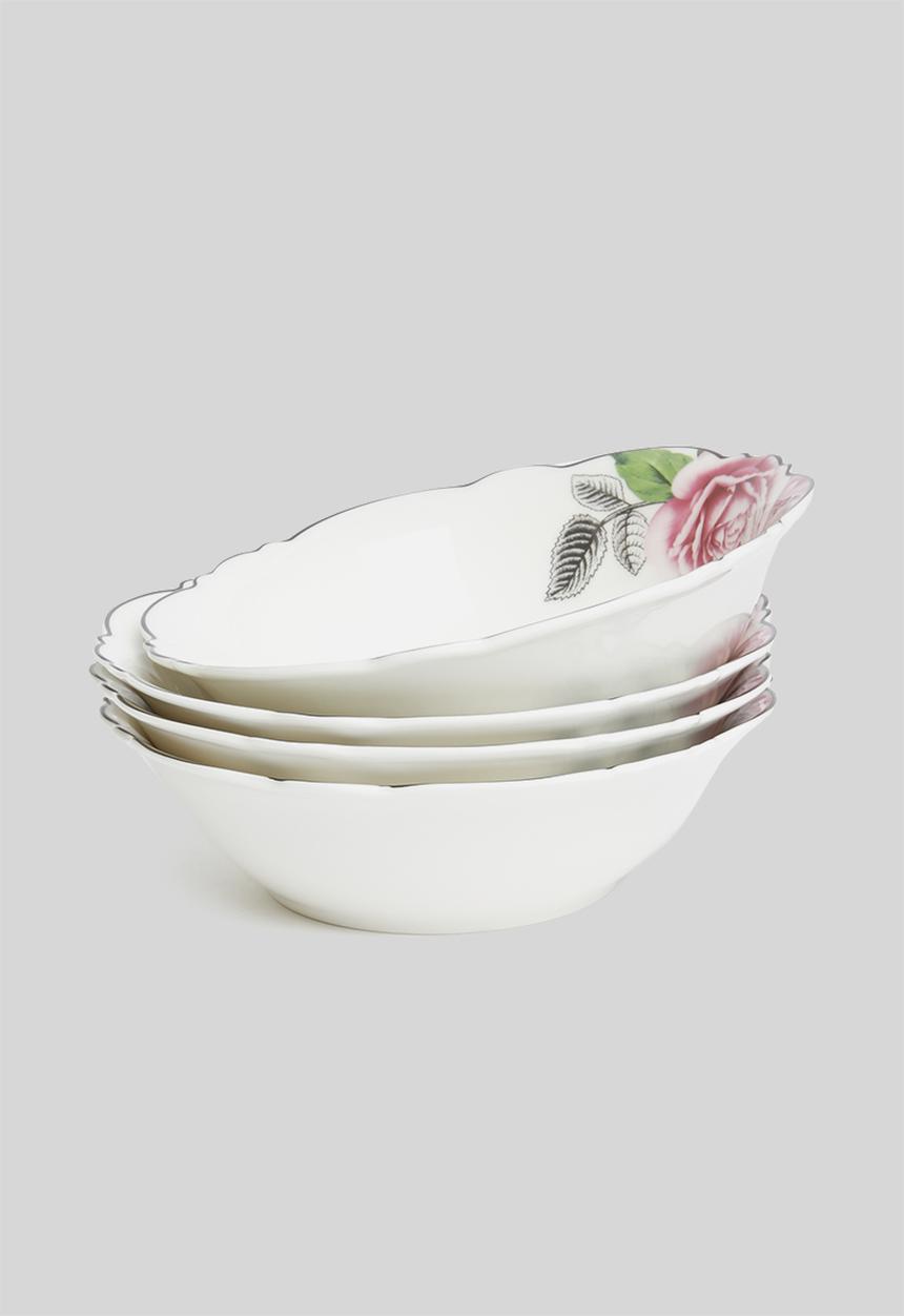 Jenna Clifford - Wavy rose bowl set of 4 - white