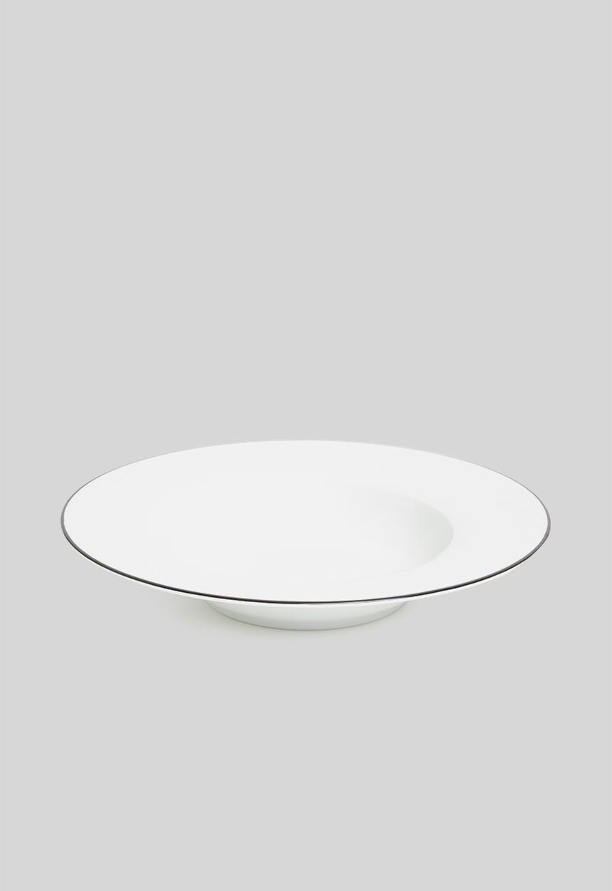 Jenna Clifford - Porcelain pasta bowl black band set of 4 - white