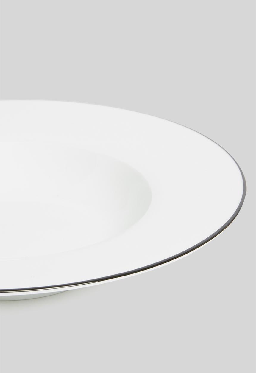 Jenna Clifford - Porcelain pasta bowl black band set of 4 - white
