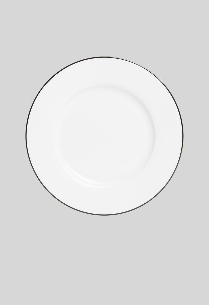 Jenna Clifford - Porcelain side plate black band set of 4 - white 
