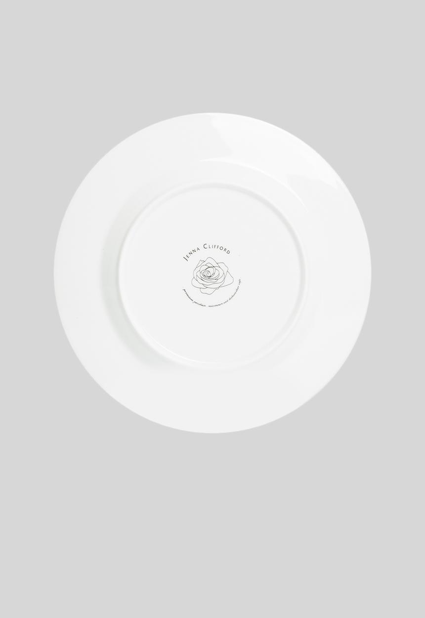 Jenna Clifford - Porcelain side plate black band set of 4 - white 
