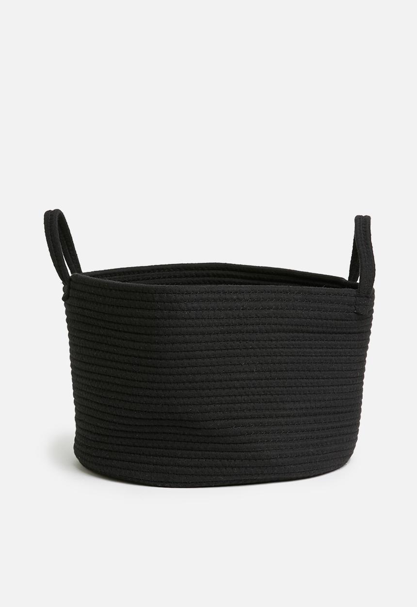 Sixth Floor - Cotton rope storage basket - black