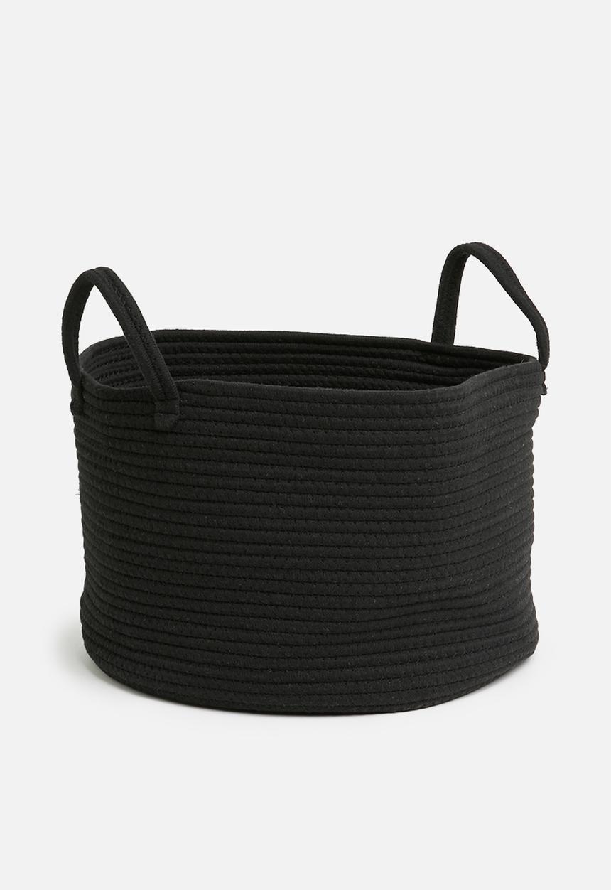 Sixth Floor - Cotton rope storage basket - black