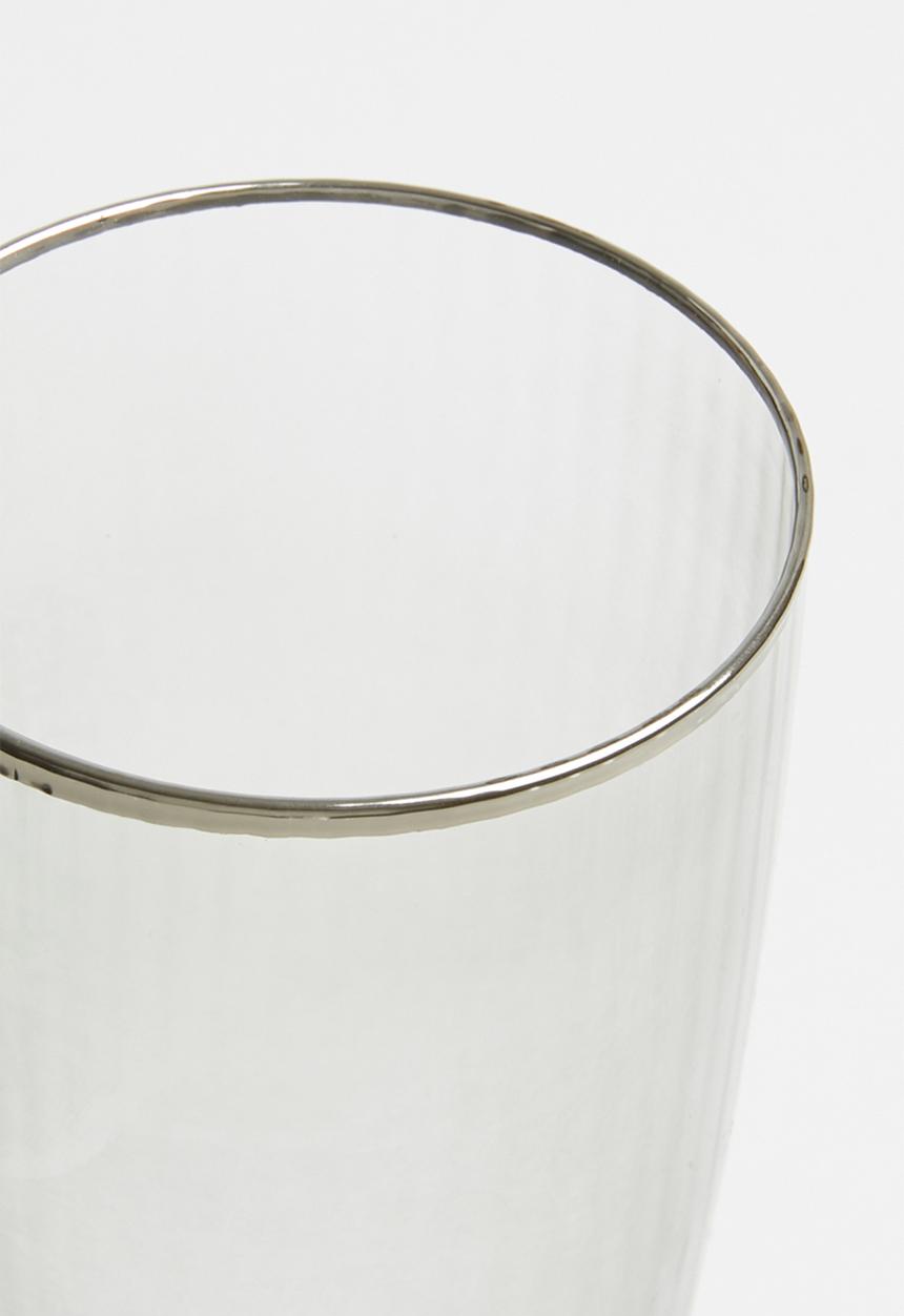 Excellent Houseware - Smokey champagne glass set of 2 - clear